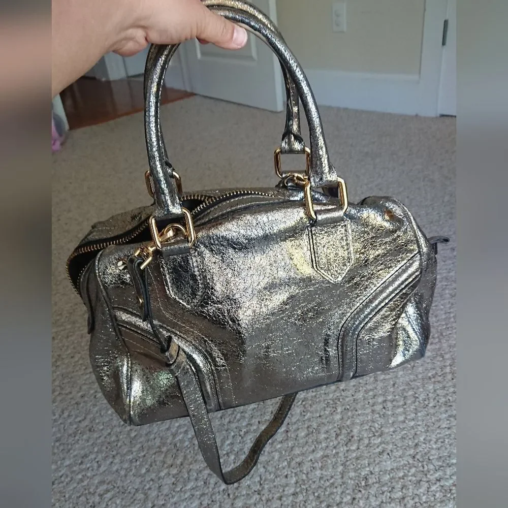 MILLY Zoey Metallic gold Satchel